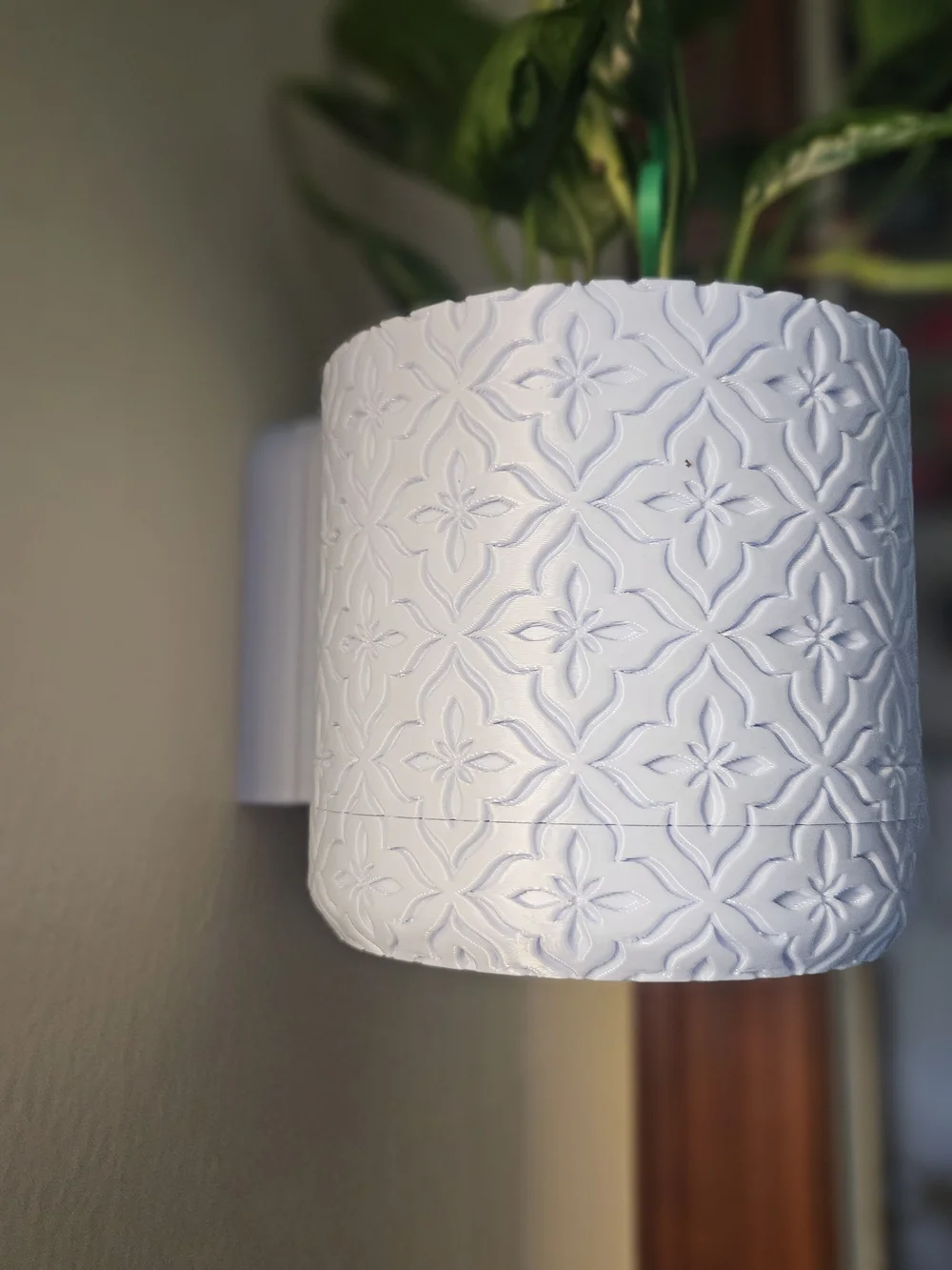Light Blue Embossed 3d Printed Wall Planter